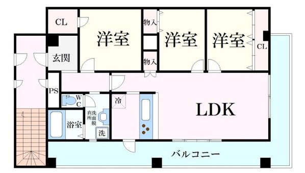 打出駅 徒歩7分 3階の物件間取画像